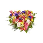 Rouwbloemstuk Caatje gemengd Hart dicht