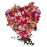 Rouwbloemstuk Doutzen gemengd Hart dicht