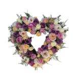 Rouwbloemstuk Fien gemengd Hart open