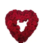 Rouwbloemstuk Tessa rozen Hart open